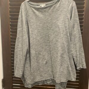 Pure Jill Gray Striped Sweater